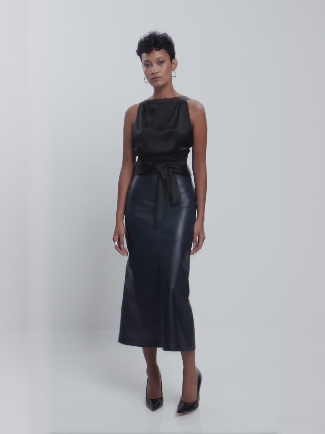 SIENNA LEATHER MAXI SKIRT - ECLIPSE