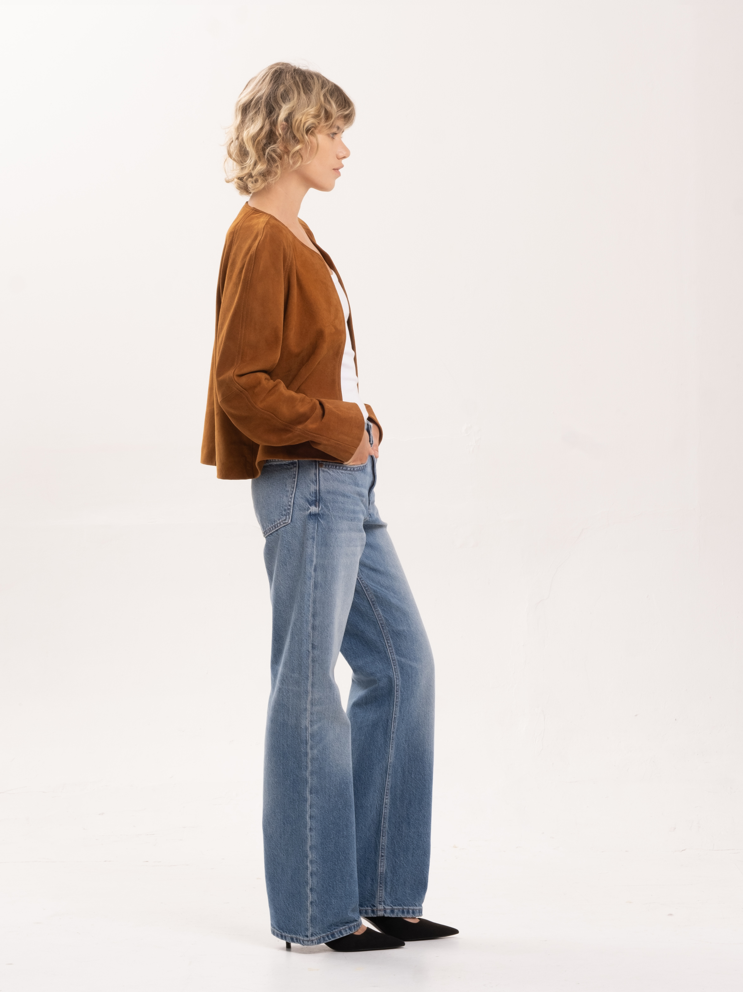 VALENTINA SUEDE JACKET - TOBACCO