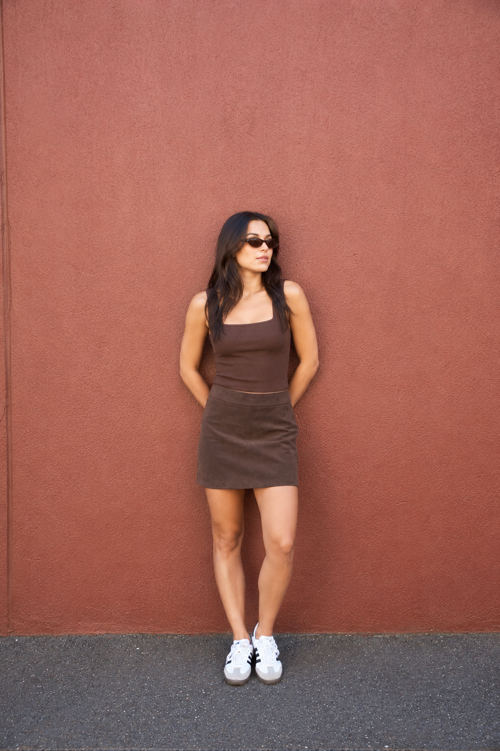 DYLAN SUEDE MINI SKIRT - ESPRESSO