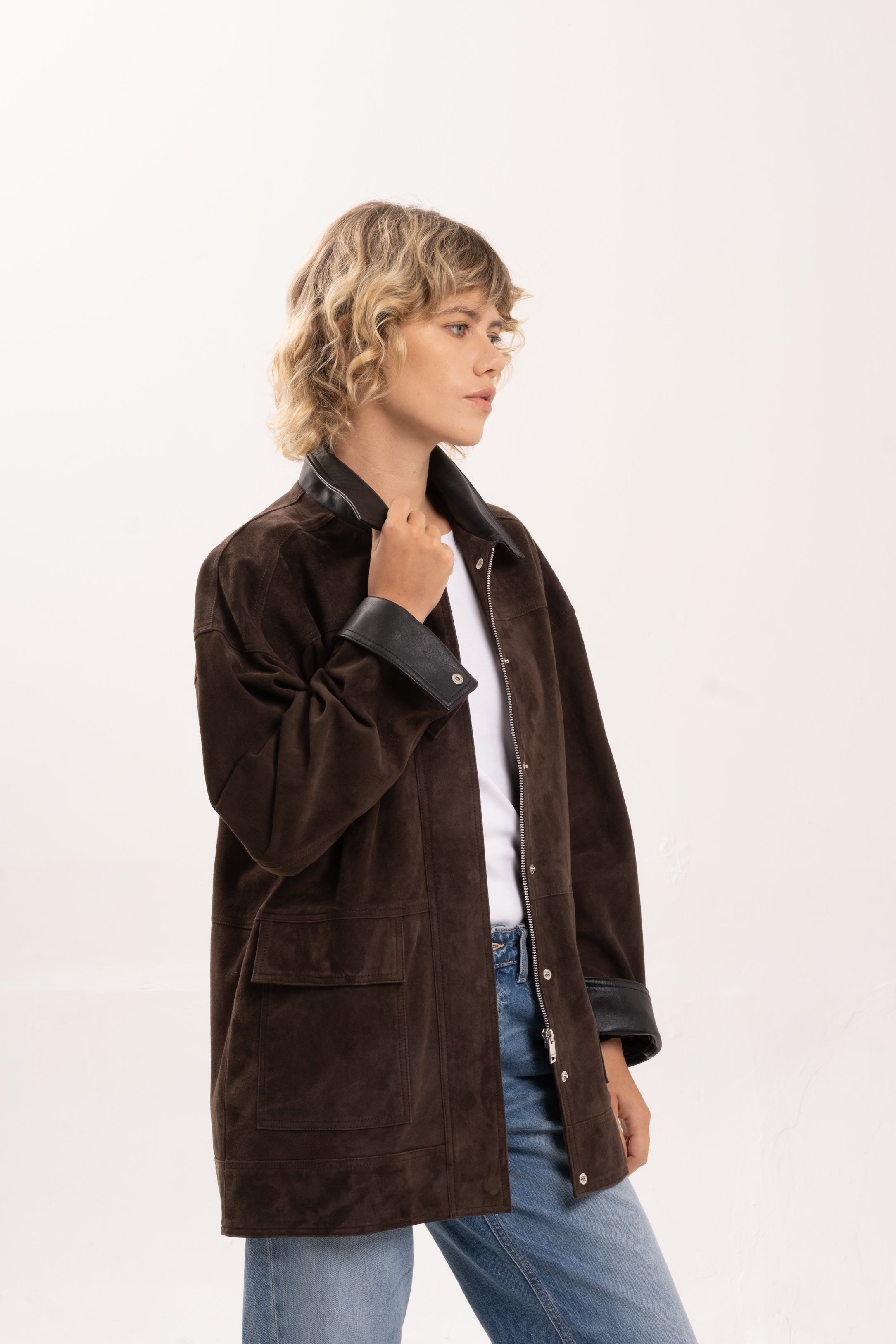 CARR SUEDE JACKET - ESPRESSO + BLACK