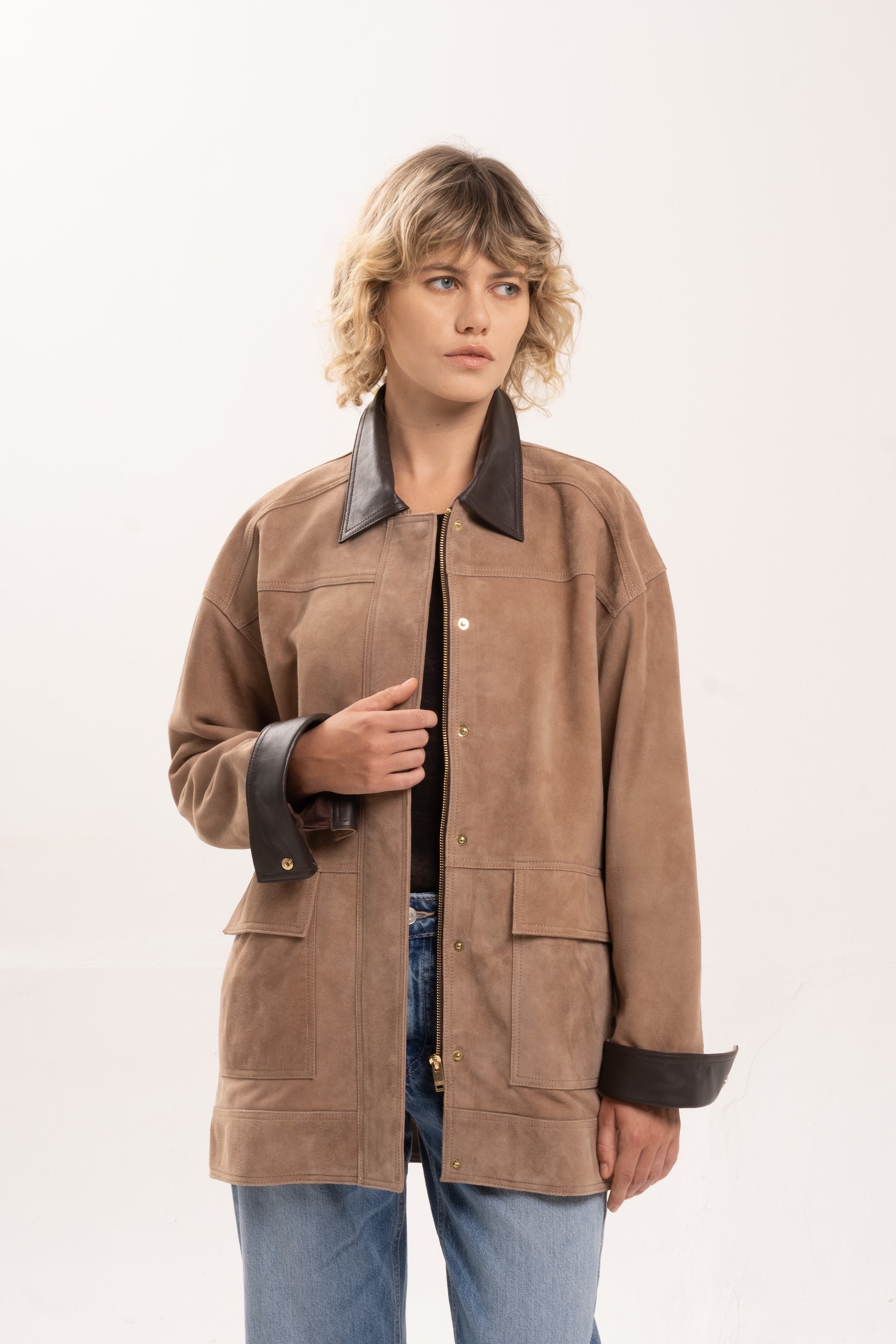 CARR SUEDE JACKET - MOCHA + CACAO