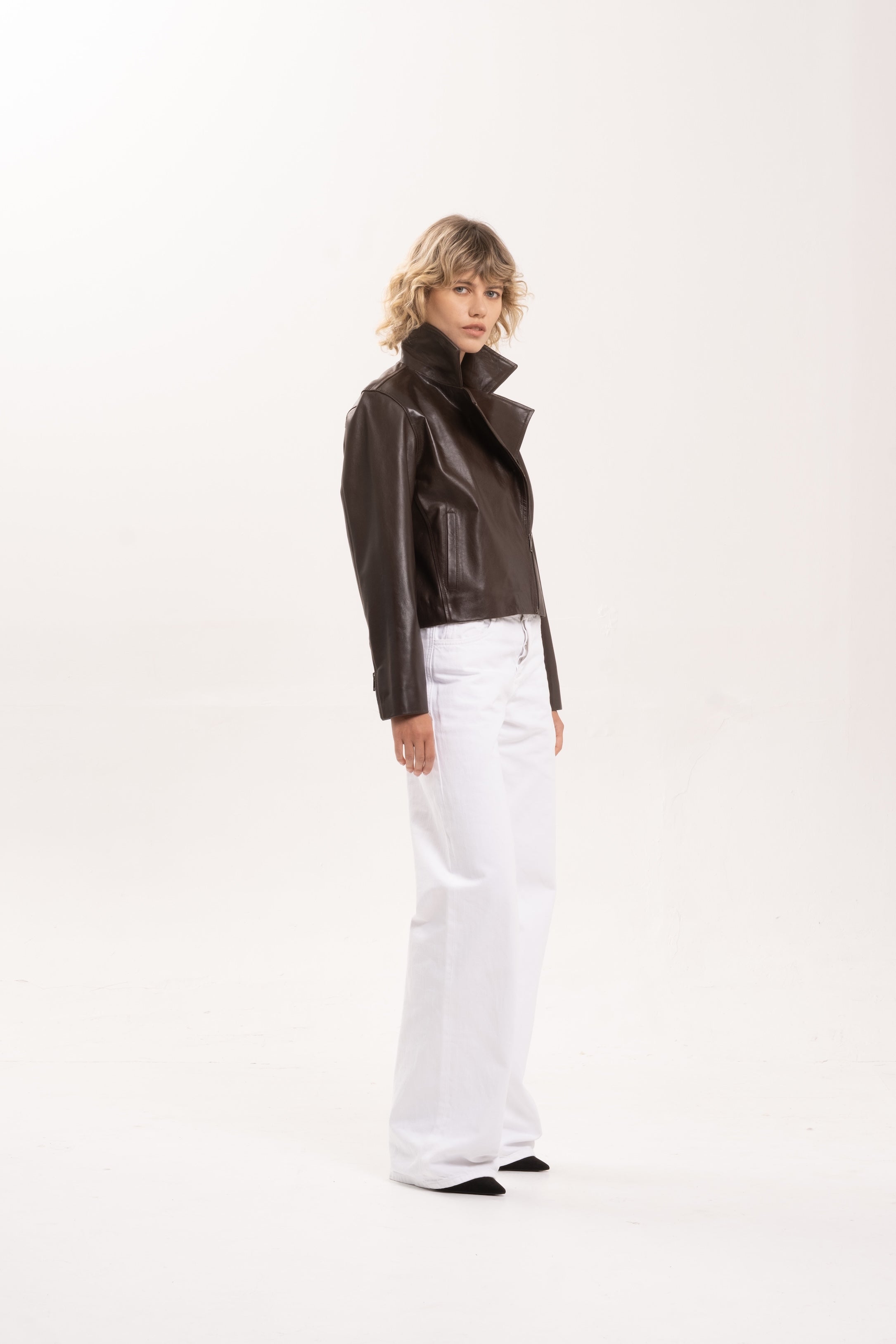 CICI BIKER JACKET - BITTER CHOCOLATE