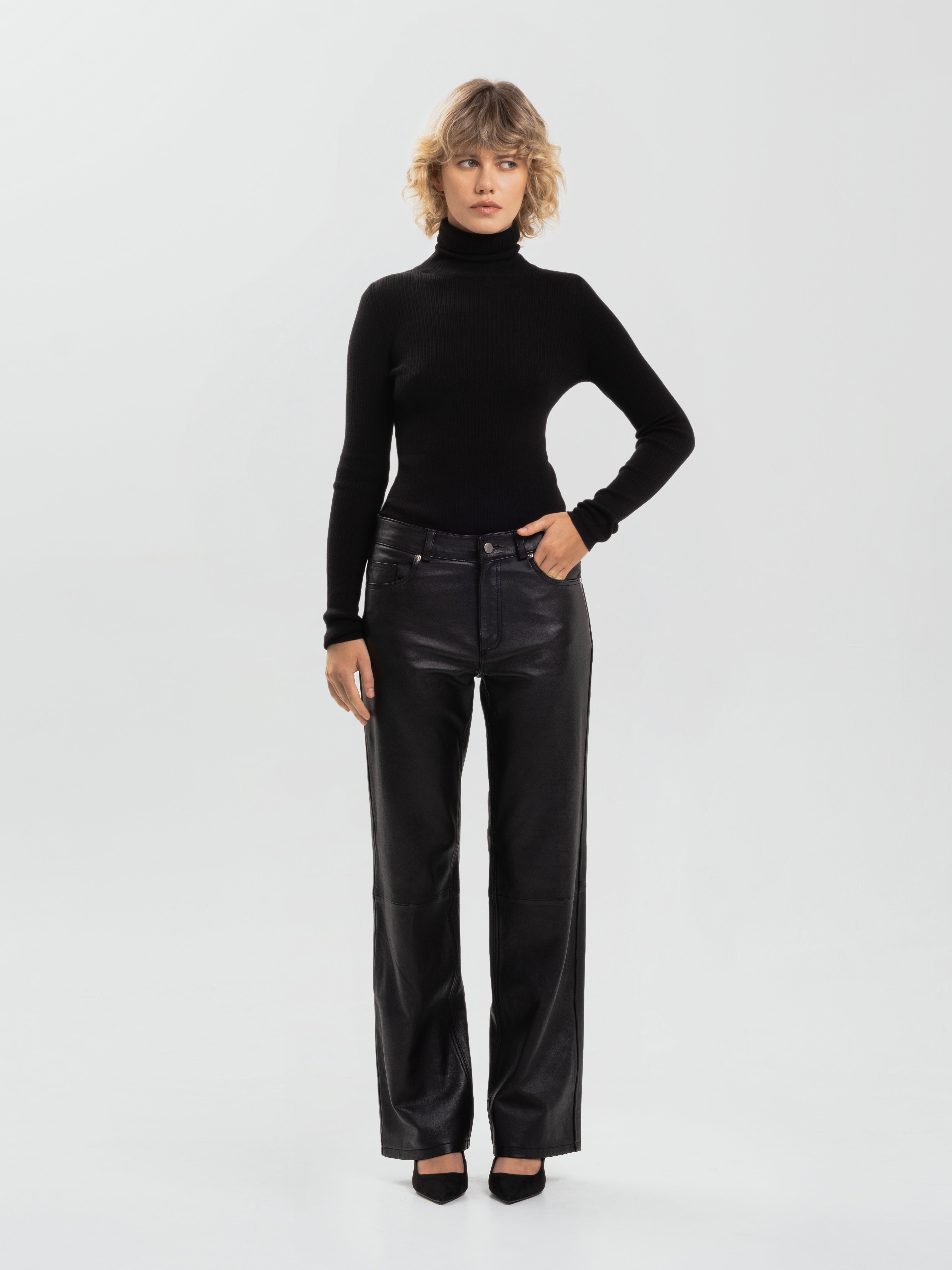 Billie leather jean pants