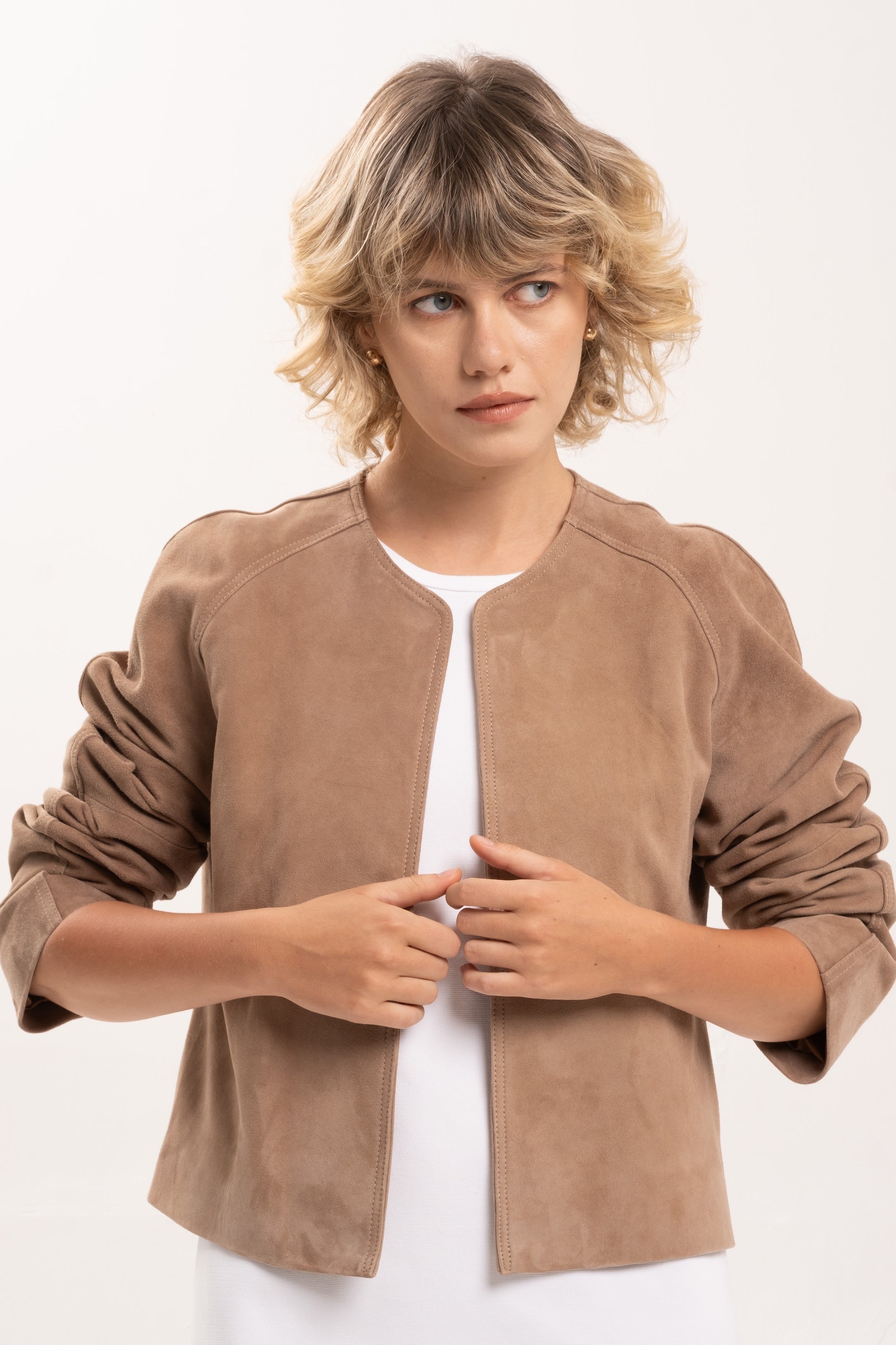 VALENTINA SUEDE JACKET - MOCHA