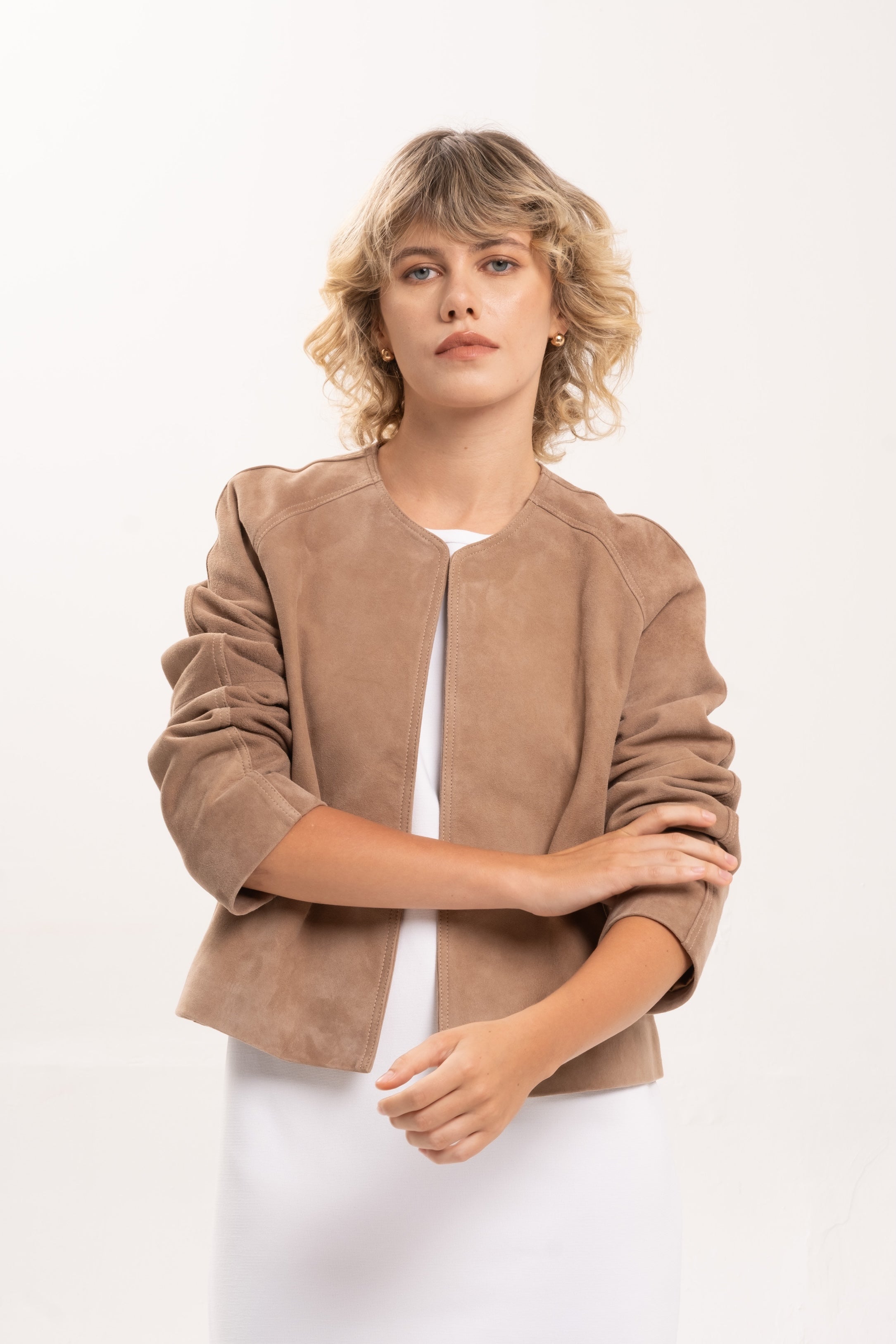 VALENTINA SUEDE JACKET - MOCHA