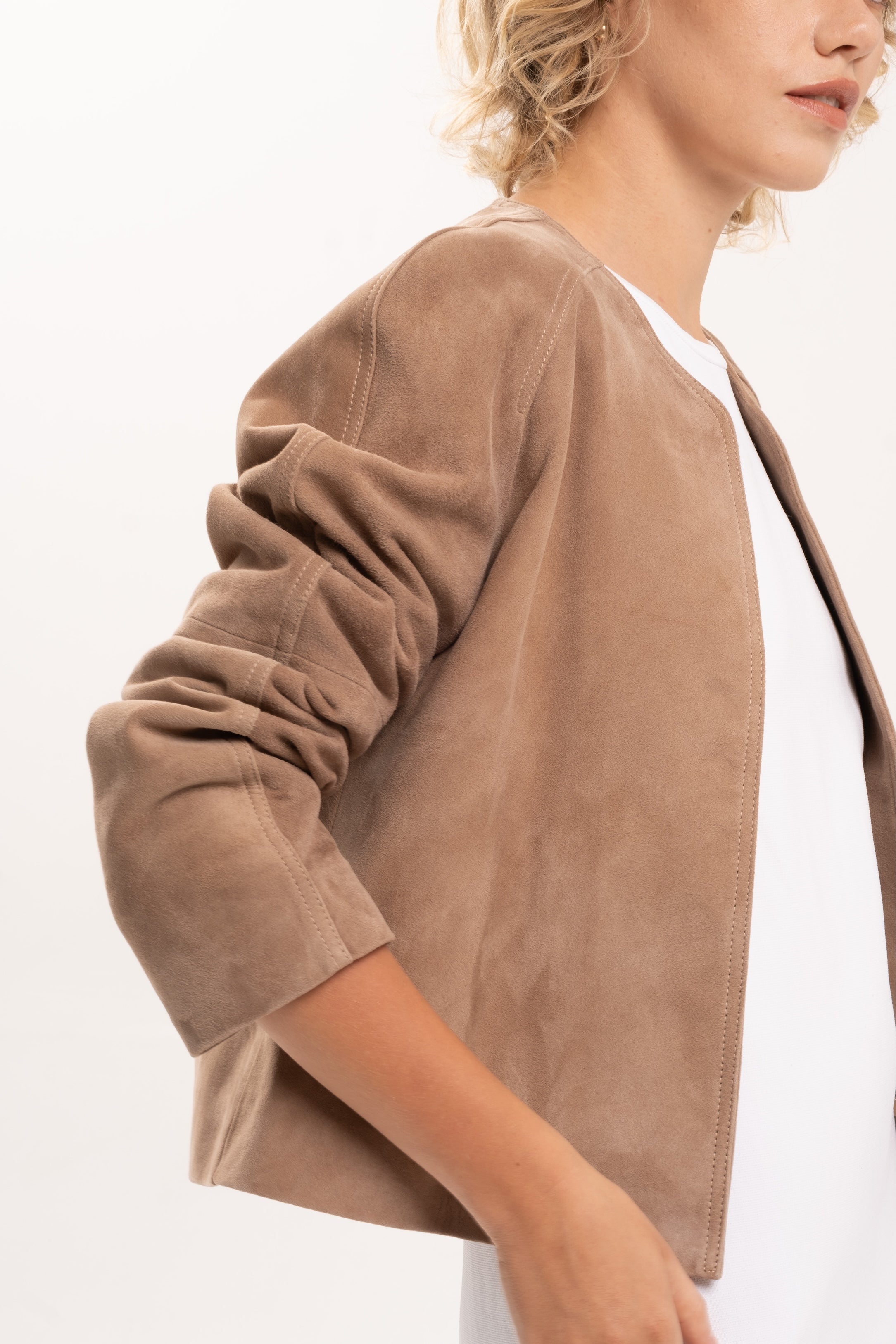 VALENTINA SUEDE JACKET - MOCHA