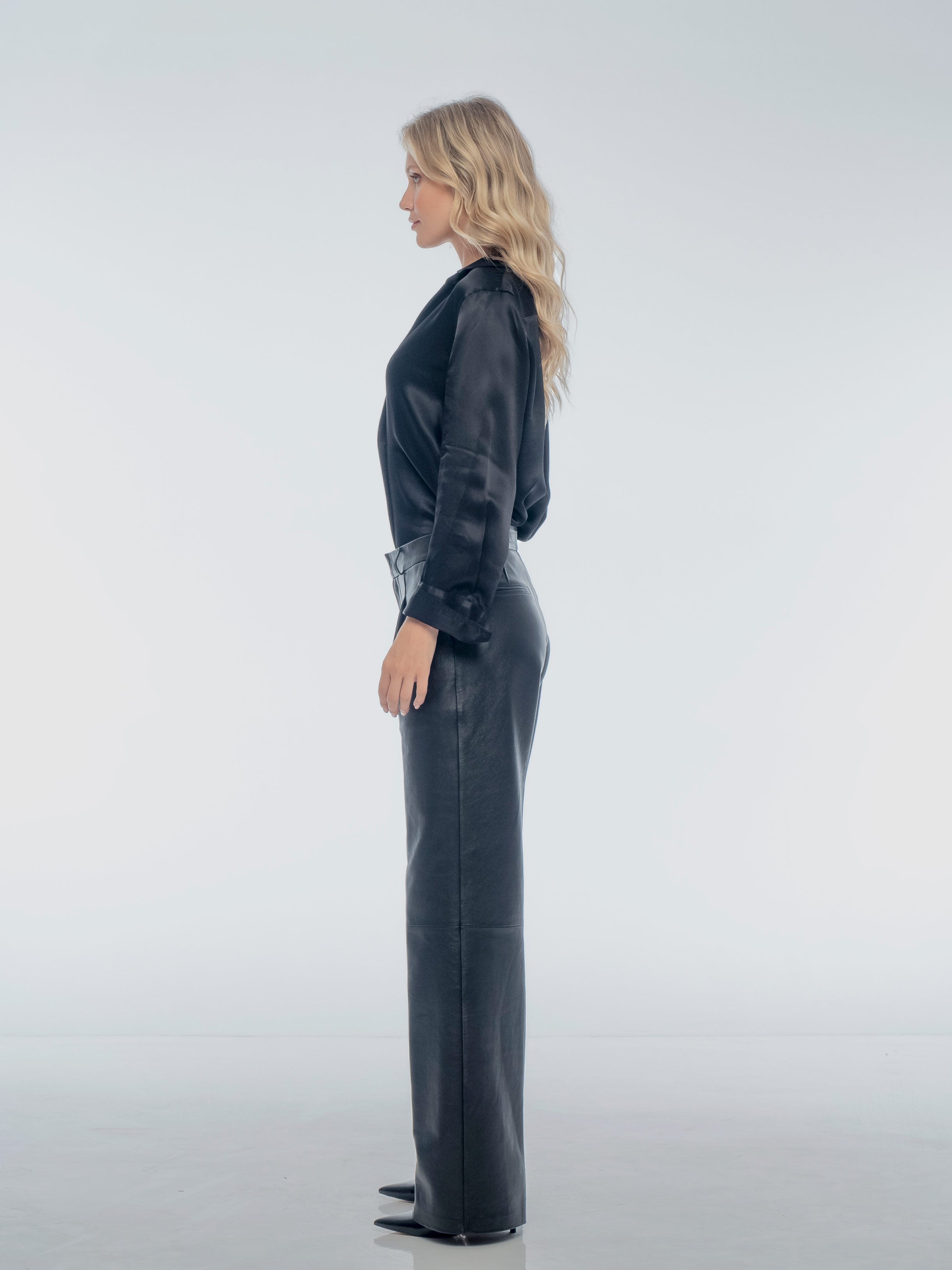 MARGO TAILORED LEATHER PANT - BLACK
