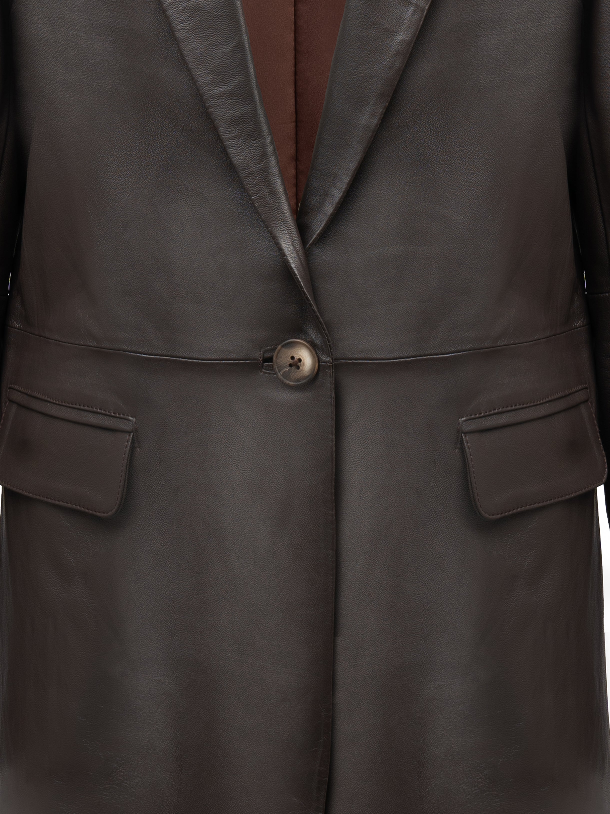 KINGSTON LEATHER BLAZER - CACAO