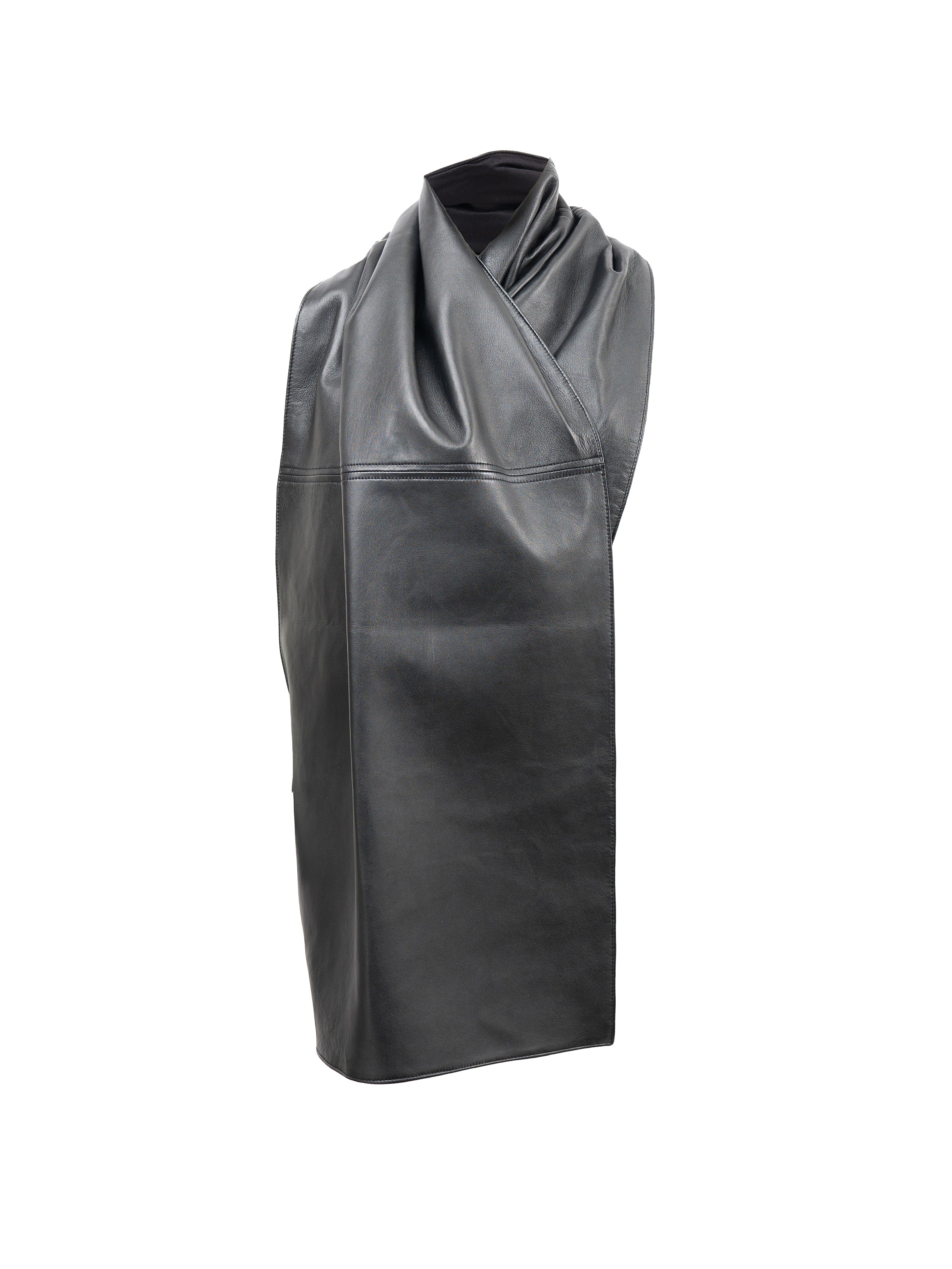 PRESLEY LEATHER SCARF - BLACK