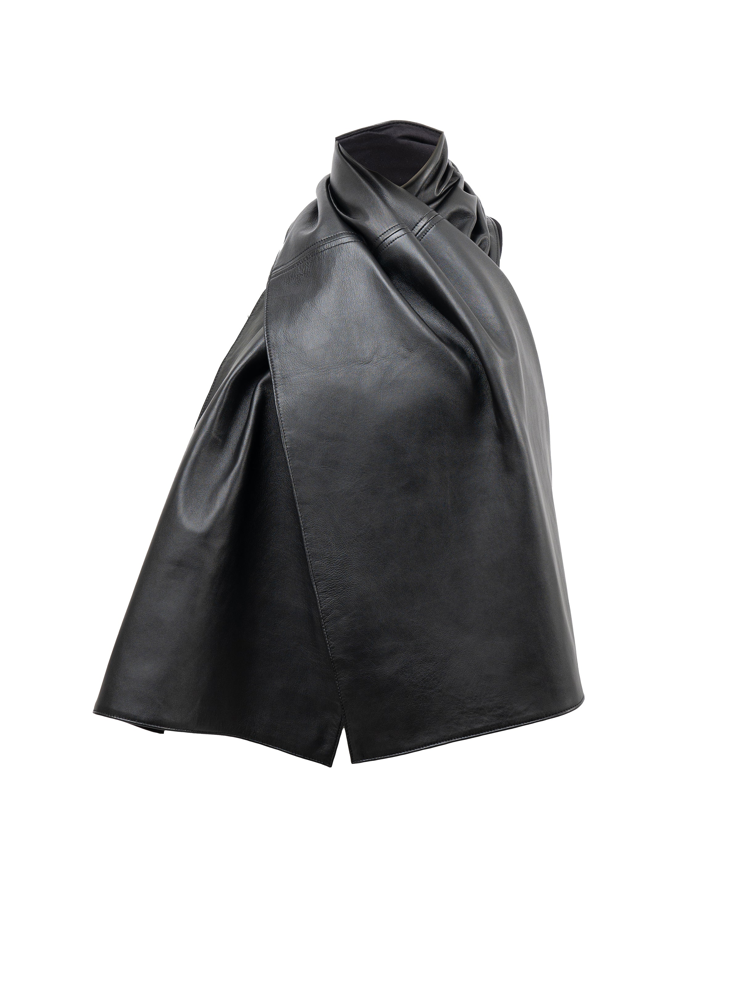 PRESLEY LEATHER SCARF - BLACK