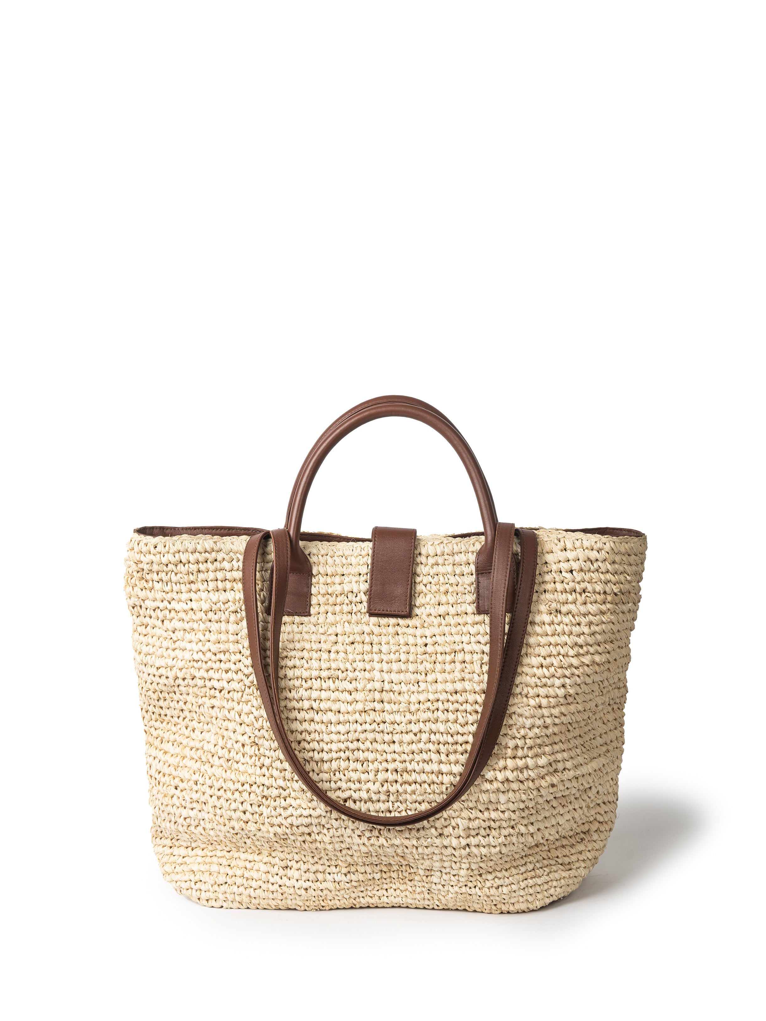 RUBY RAFFIA TOTE BAG - WHISKEY