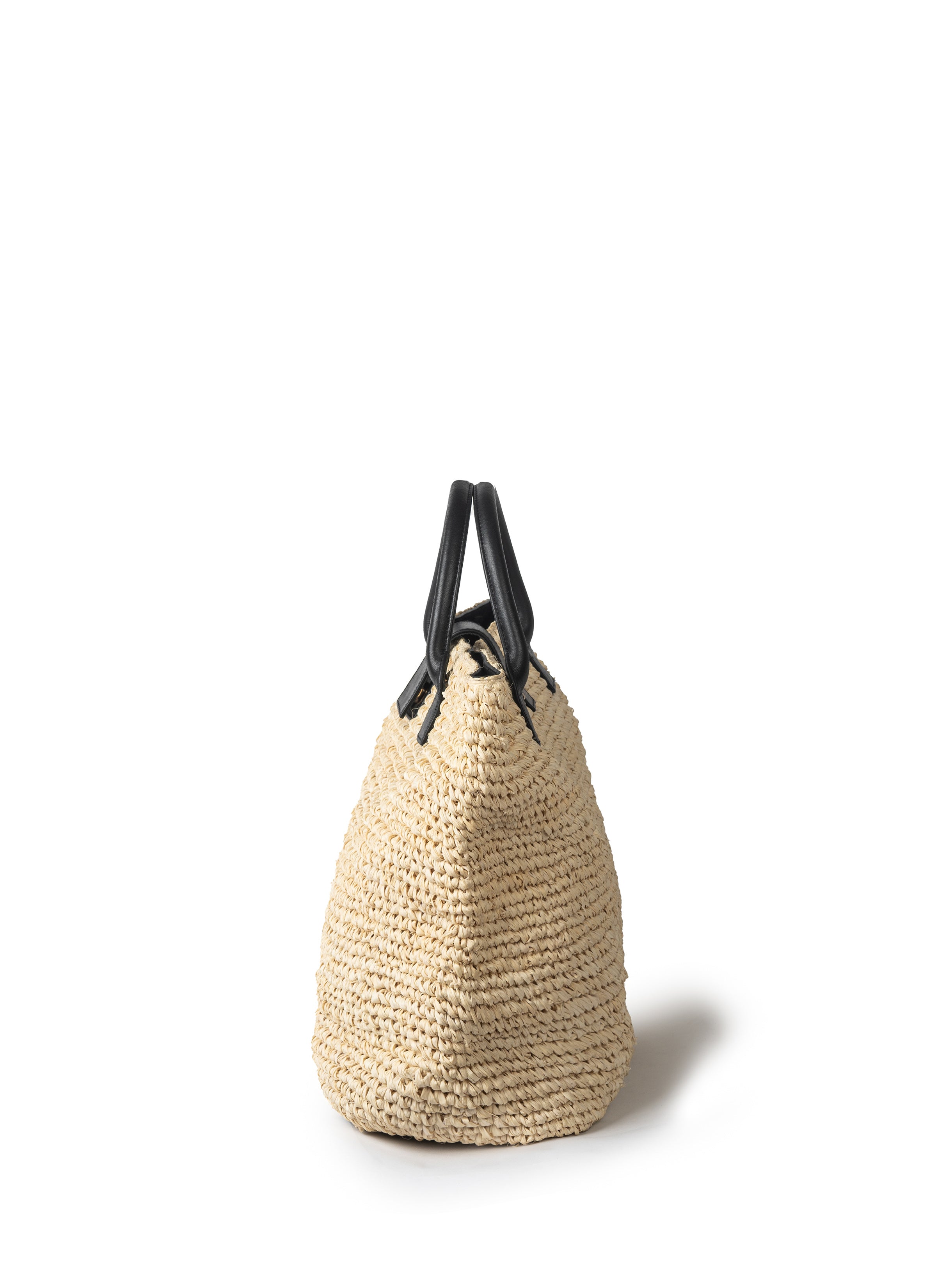 RUBY RAFFIA TOTE BAG - BLACK