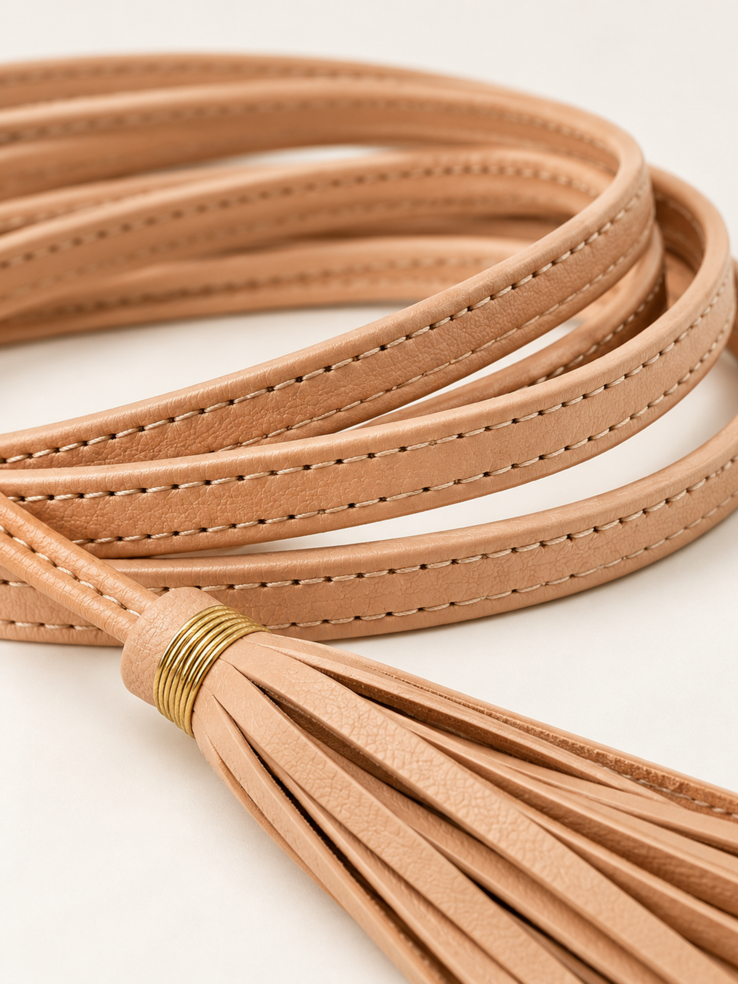 CARTER LEATHER WRAP BELT - NATURAL