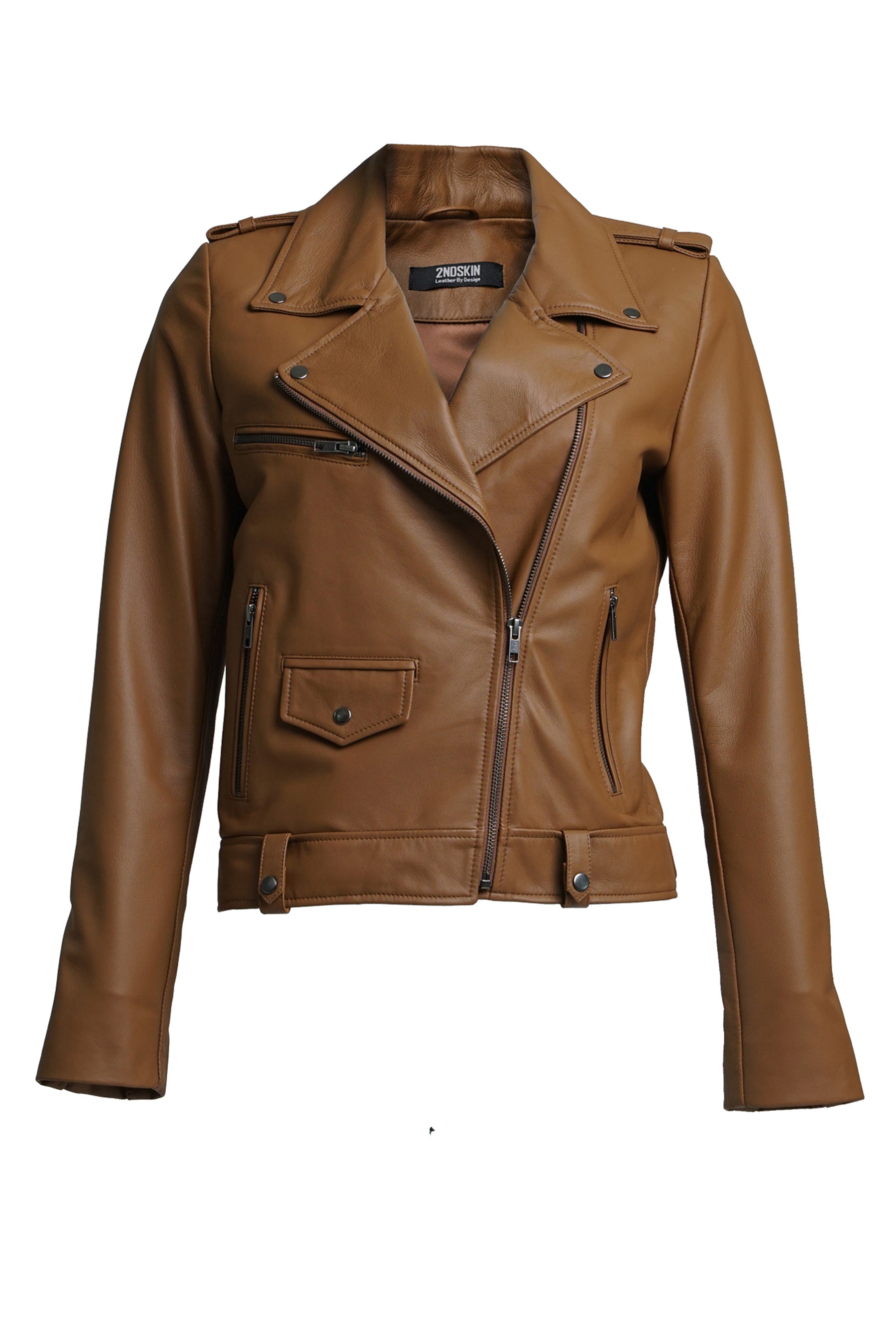 HARPER MOTO JACKET - COGNAC