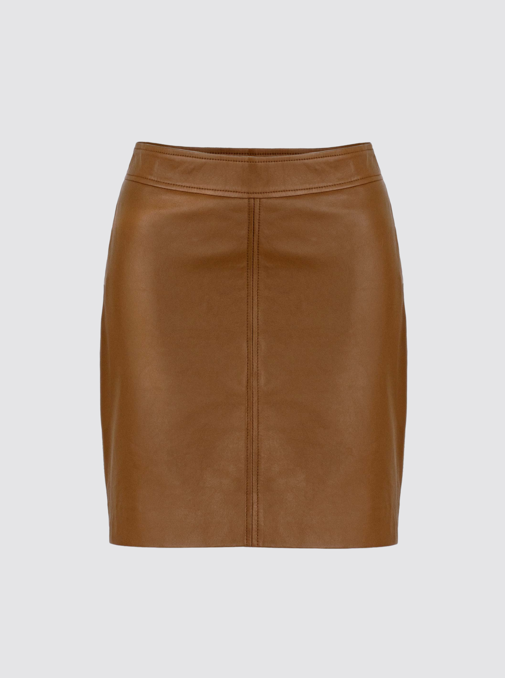 2NDSKIN The Label leather mini skirt in caramel