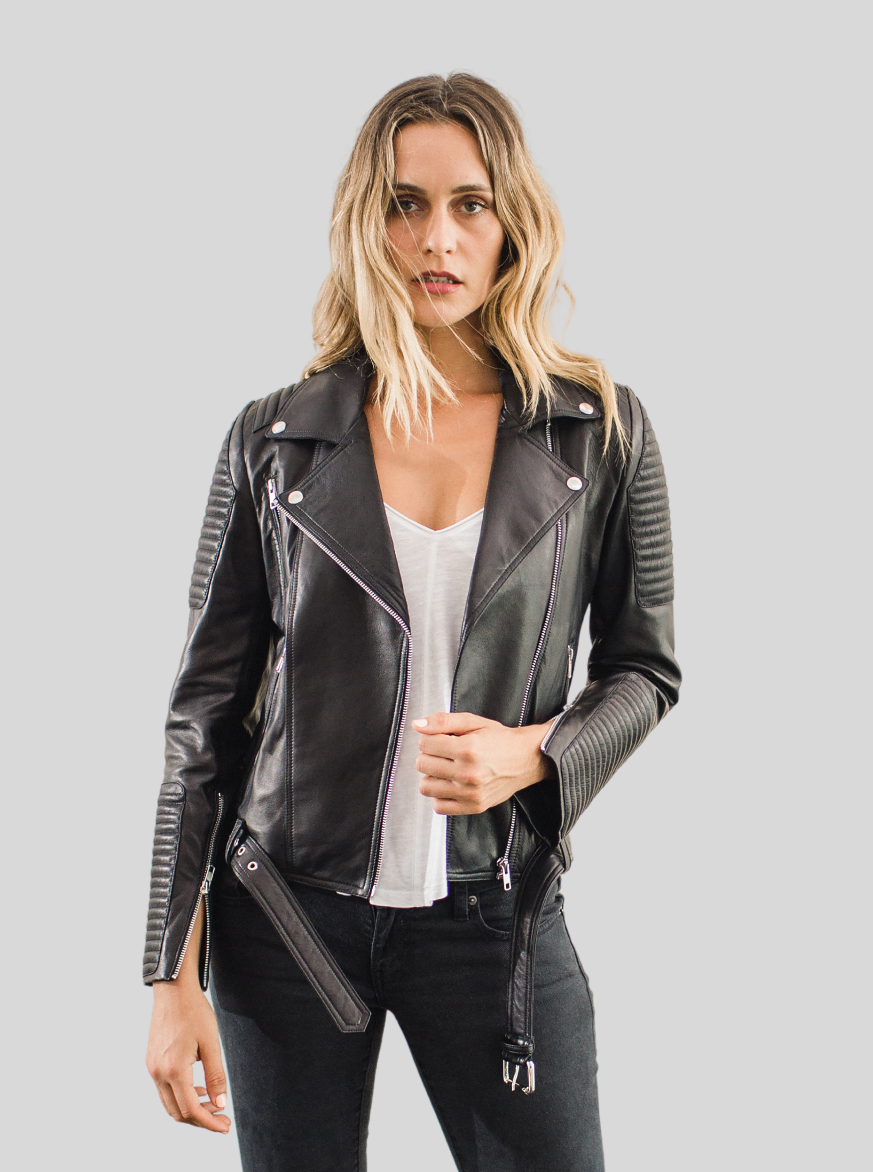 Halogen leather hot sale moto jacket